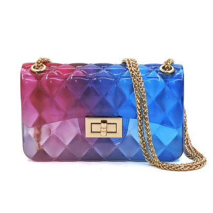 Quilt Embossed Multi Color Jelly Shoulder Bag