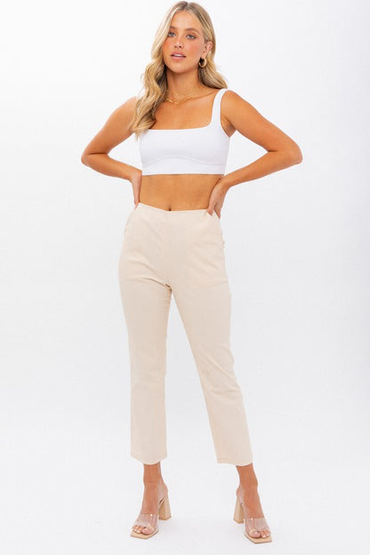 High-Waisted Crop Pants