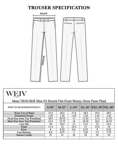 Weiv Mens Plaid Trouser Pants