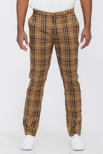 Weiv Mens Plaid Trouser Pants