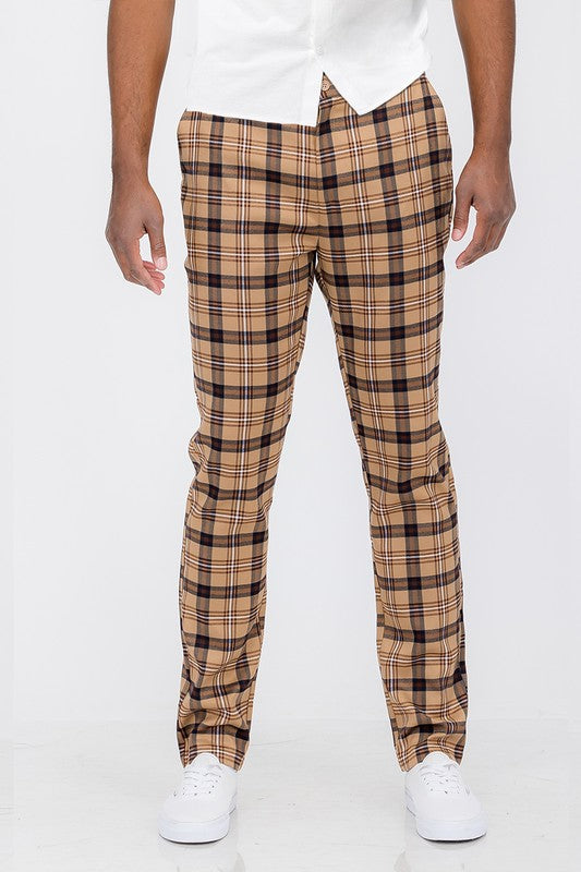 Weiv Mens Plaid Trouser Pants