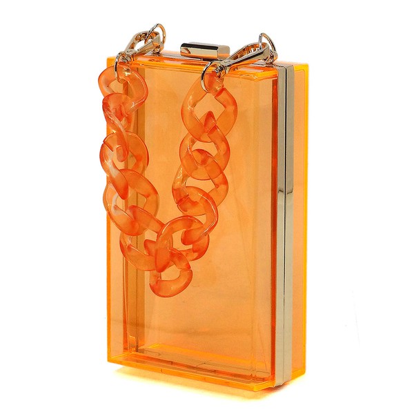 Acrylic Chain Handle See Thru Crossbody Clutch