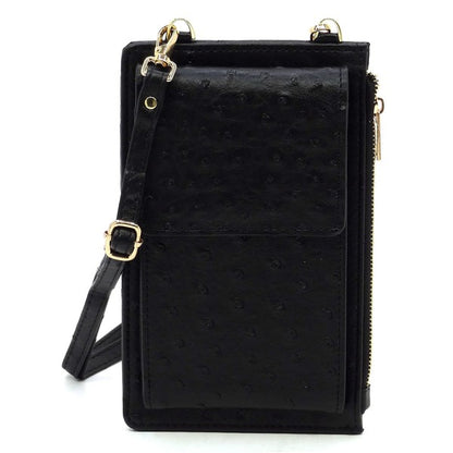 Ostrich Crossbody Cell Phone Purse