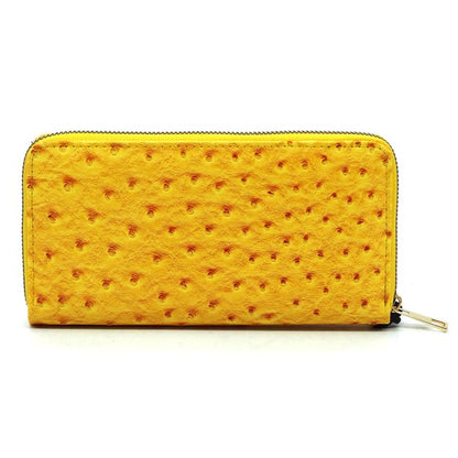 Ostrich Zip Around Wallet Wristlet