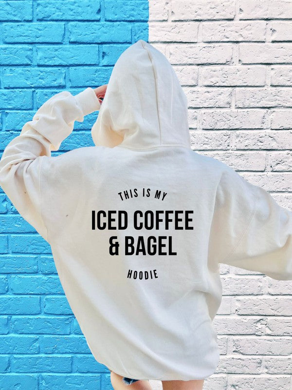 Iced Coffee and Bagel Hoodie Sweatshirt