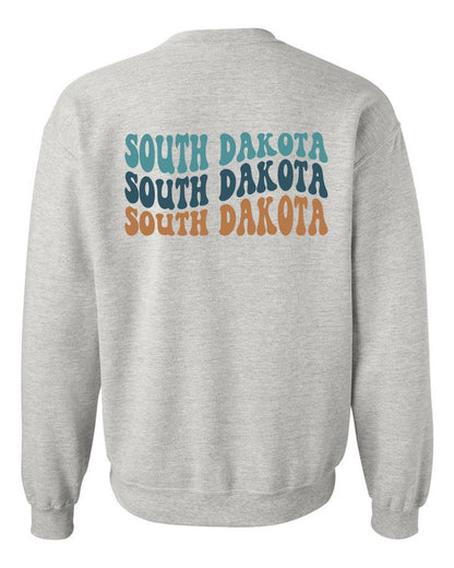 Colorful Groovy South Dakota Crewneck Sweatshirt