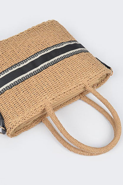 Straw Convertible Basket Tote