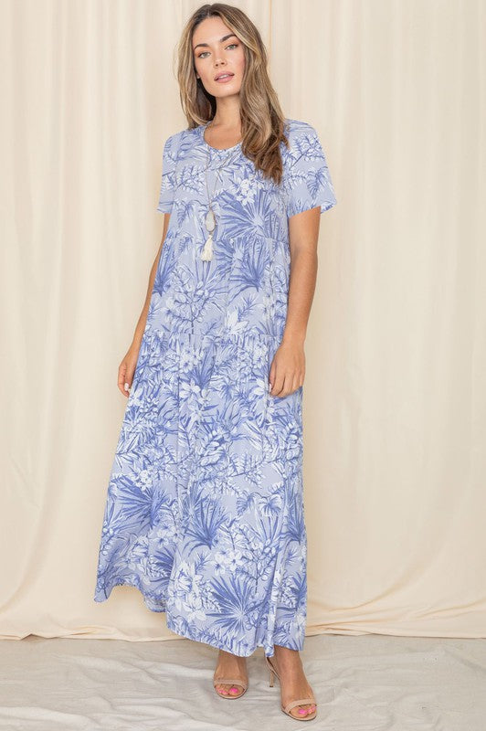 Tropical Tiered Flowy Maxi Dress Masha's Corner Boutique Tropical Tiered Flowy Maxi Dress Masha's Corner Boutique