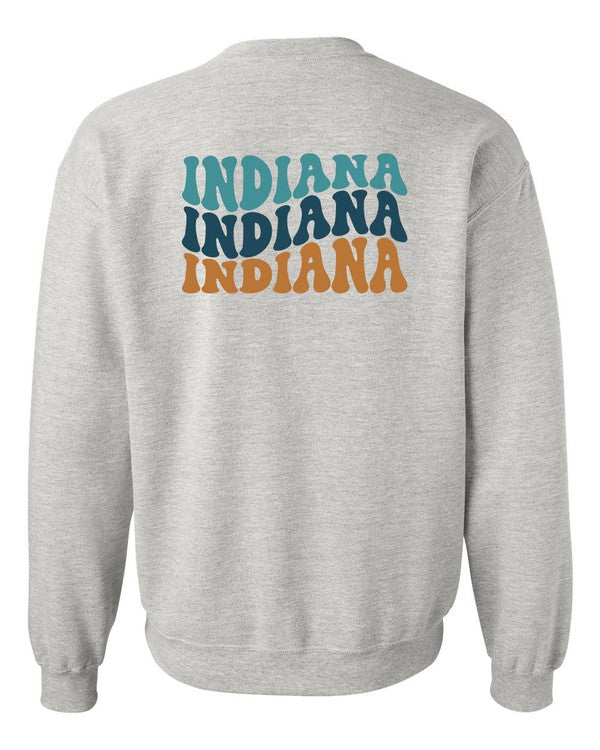 Colorful Groovy Indiana Crewneck Sweatshirt