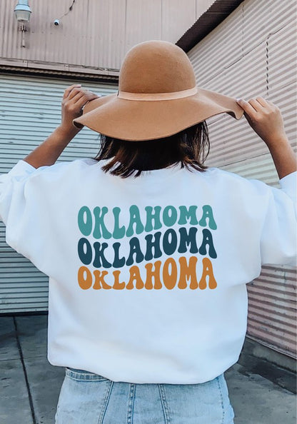 Colorful Groovy Oklahoma Crewneck Sweatshirt