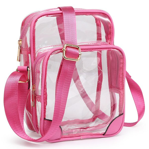 See Thru Multi Compartment Crossbody Bag