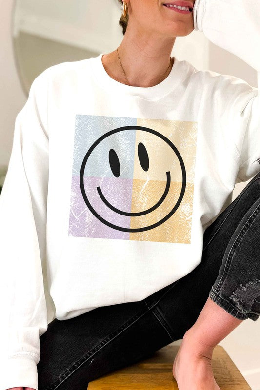 FOUR SQUARE HAPPY FACE GRAPHIC SWEATSHIRT