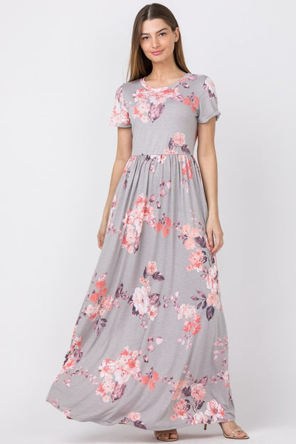 Vintage Floral Maxi Dress With Pockets