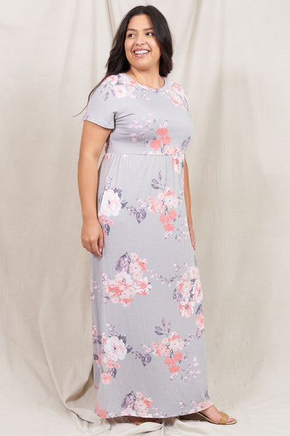 Vintage Floral Maxi Dress With Pockets