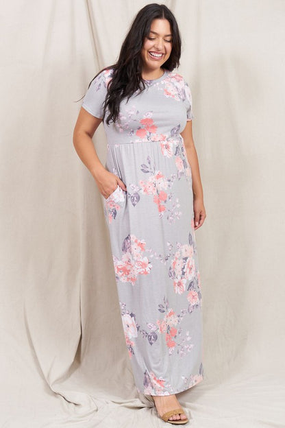 Vintage Floral Maxi Dress With Pockets