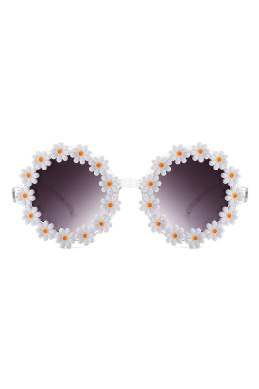 Round Daisy Flower Shape Circle Floral Sunglasses