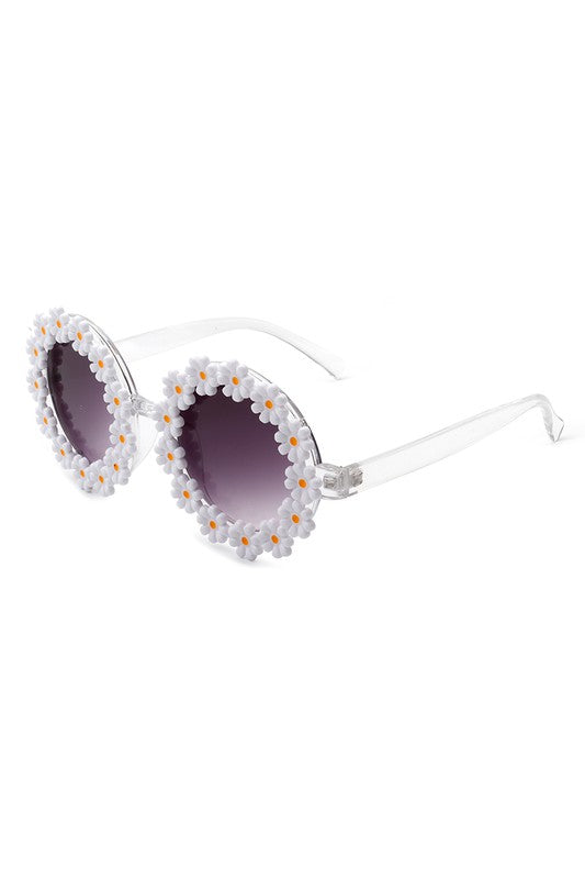 Round Daisy Flower Shape Circle Floral Sunglasses