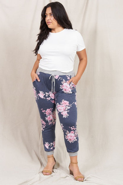 Plus Floral Drawstring Jogger