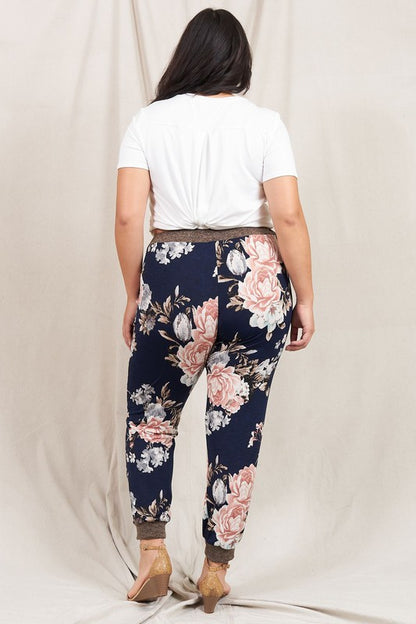 Plus Rose Print Jogger