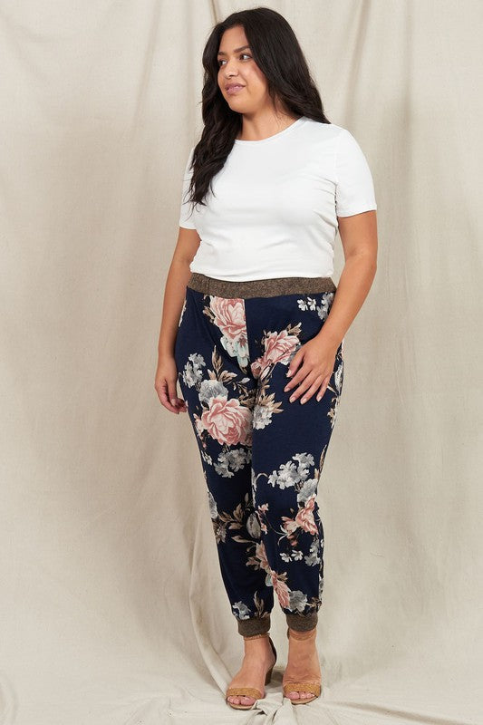 Plus Rose Print Jogger