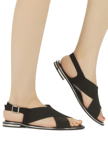 SNUGGLE WIDE STRAP FLAT SANDAL