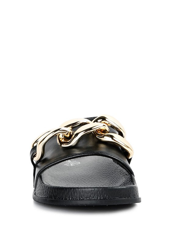 ISHTAR METALLIC CHAIN METAL SLID FLATS