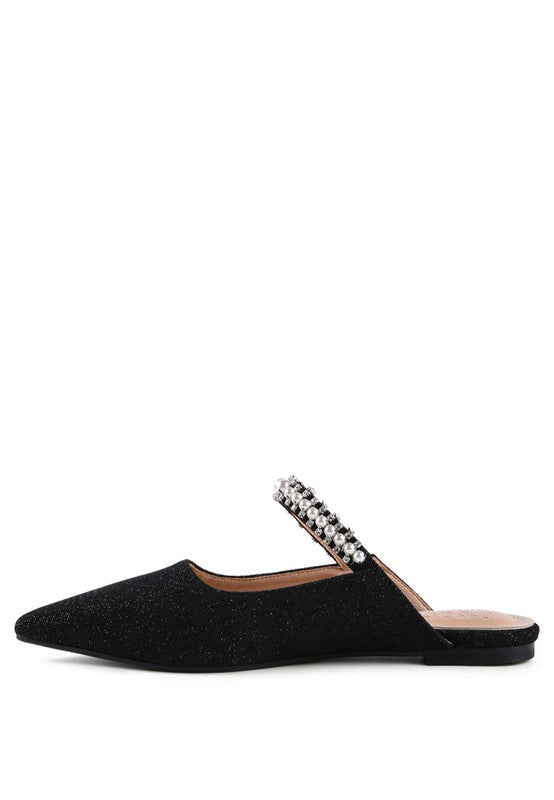 GEODE Mary Jane Cutout Embellished Mules