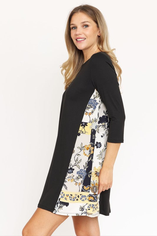 Plus Side Contrast A Line Tunic Dress