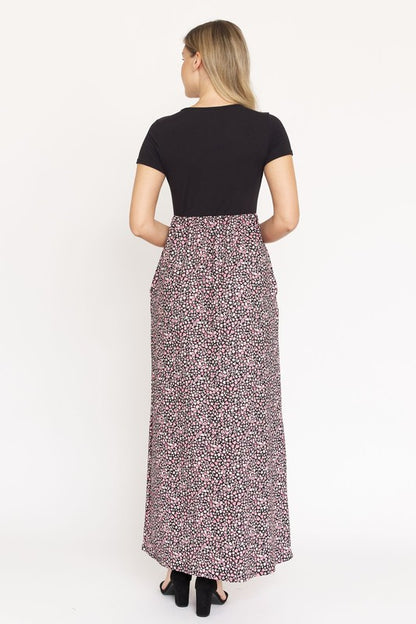 Plus Short Sleeve Floral Maxi Dress