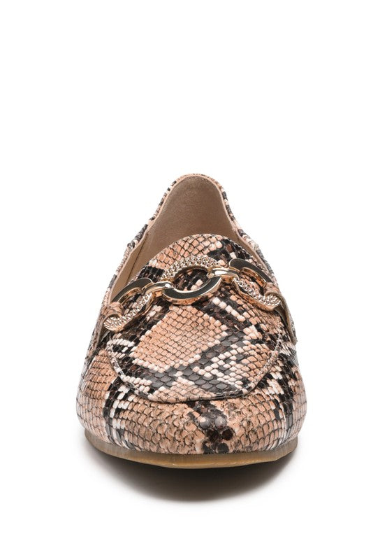 LONDON RAG CROC TEXTURED METAL SHOW DETAIL LOAFERS