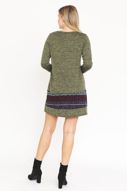 Plus Nordic Print Knit Dress