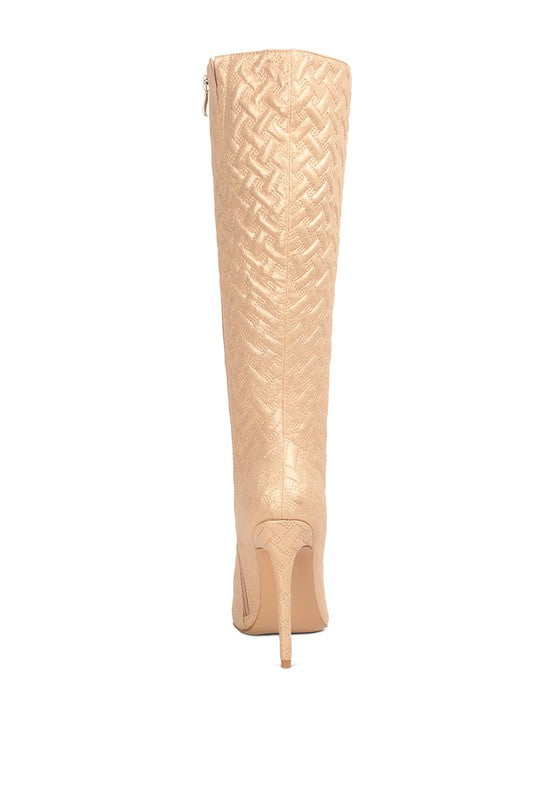 Tinkles Quilted High Heeled Calf Boots