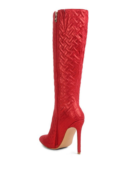 Tinkles Quilted High Heeled Calf Boots