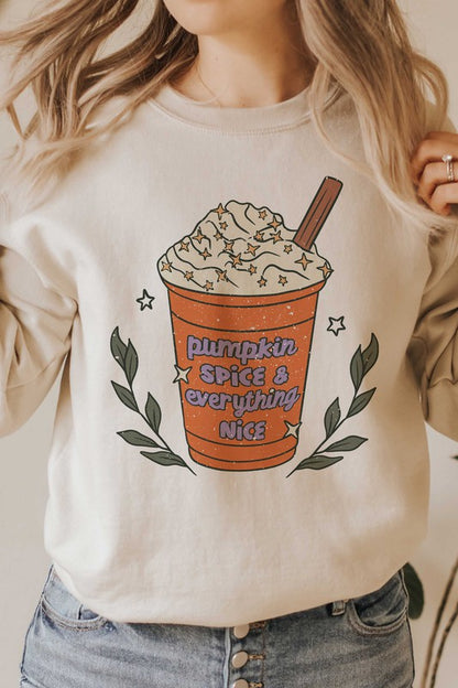 PUMPKIN SPICE & EVERYTHING NICE GRAPHIC SWEATSHIRT