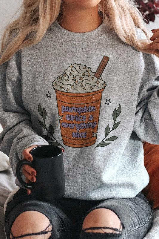 PUMPKIN SPICE & EVERYTHING NICE GRAPHIC SWEATSHIRT