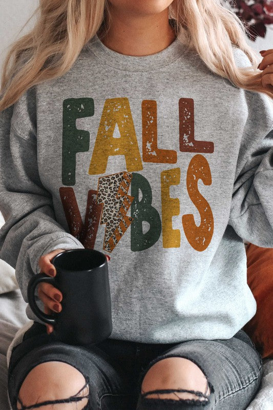 LEOPARD LIGHTNING FALL VIBES GRAPHIC SWEATSHIRT