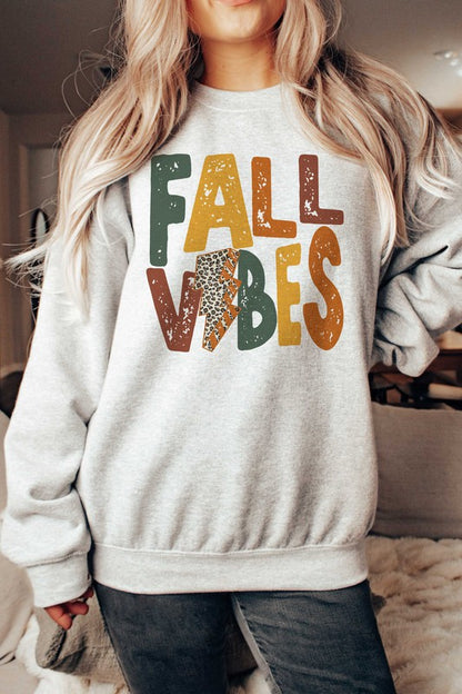 LEOPARD LIGHTNING FALL VIBES GRAPHIC SWEATSHIRT