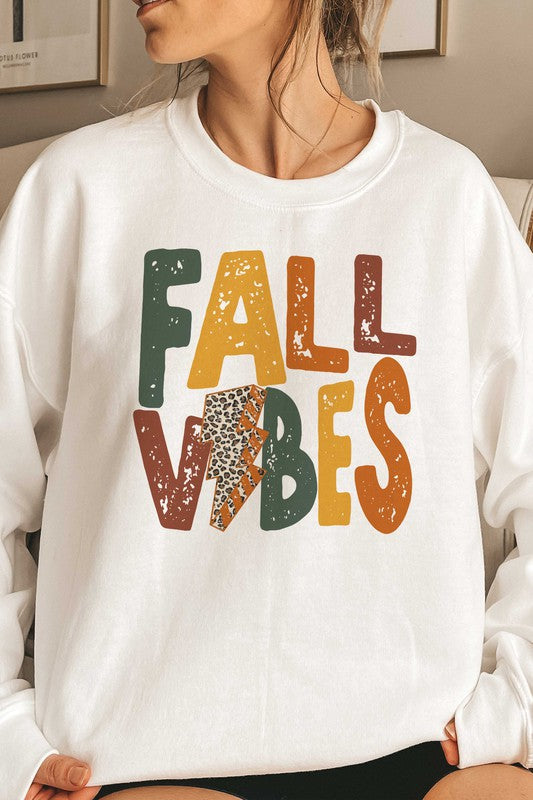 LEOPARD LIGHTNING FALL VIBES GRAPHIC SWEATSHIRT