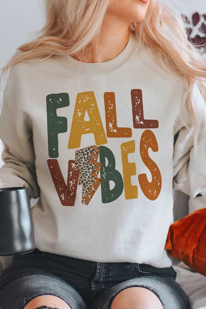 LEOPARD LIGHTNING FALL VIBES GRAPHIC SWEATSHIRT