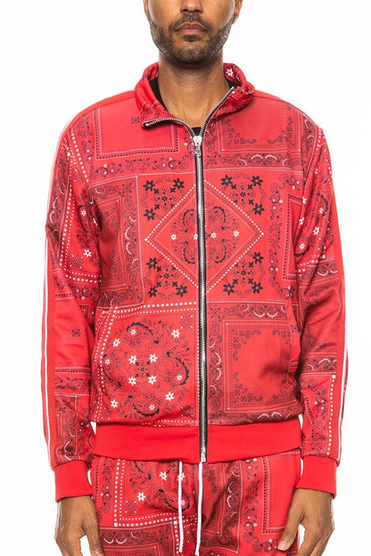 Weiv Mens Paisley Bandana Track Jacket