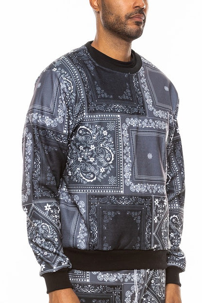 Weiv Paisley Bandana Print CrewNeck