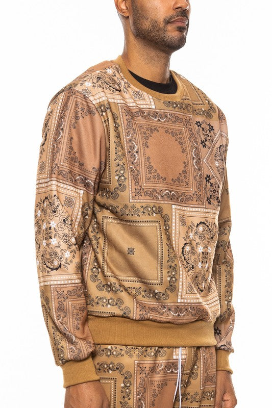 Weiv Paisley Bandana Print CrewNeck