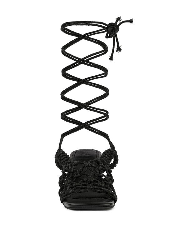 BEROE Braided Handcrafted Lace Up Sandal