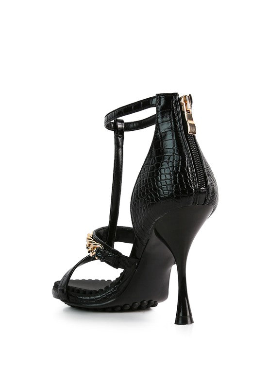 DAKOTA Metal Chain Mid Heel Sandals