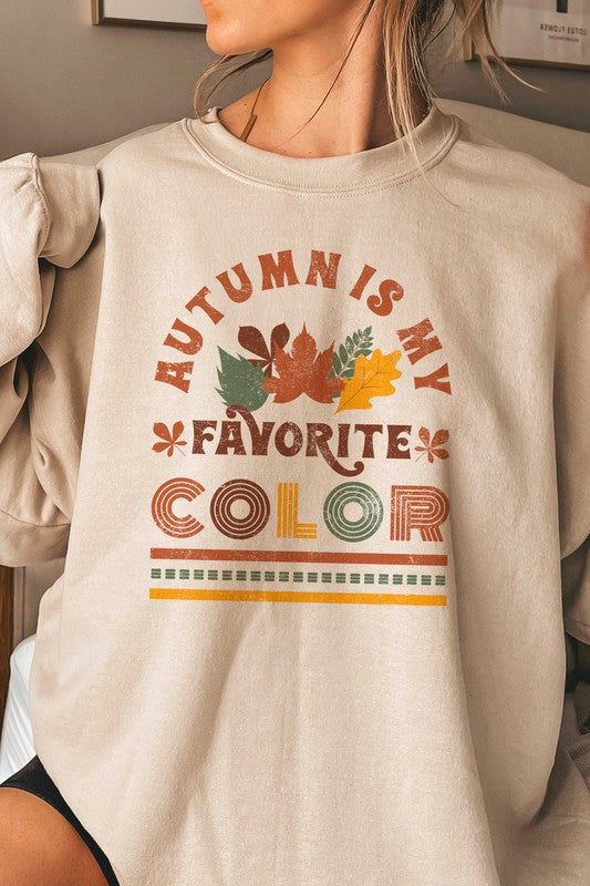 AUTUMN IS MY FAVORITE COLOR GRAPHIC SWEATSHIRT