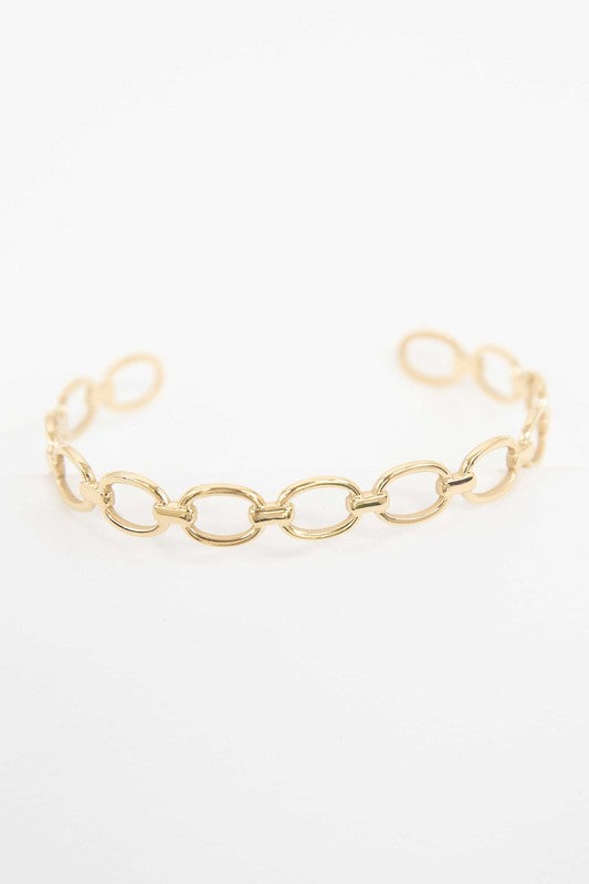 Oval Link Cuff Bracelet