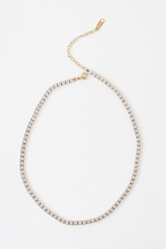 Round Stone Tennis Necklace