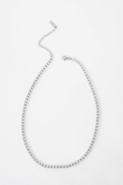 Round Stone Tennis Necklace