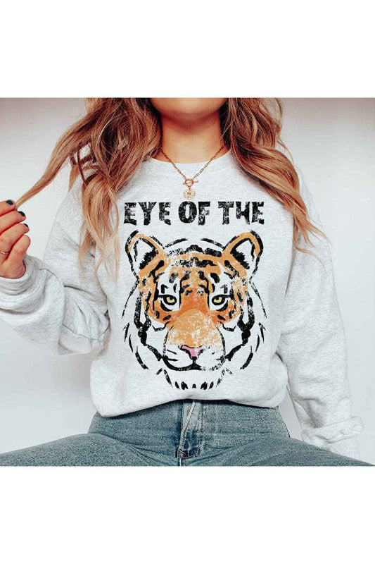 EYE OF THE TIGER OVERSIZED GRAPHIC SWEATSHIRT