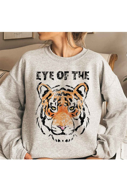 EYE OF THE TIGER OVERSIZED GRAPHIC SWEATSHIRT